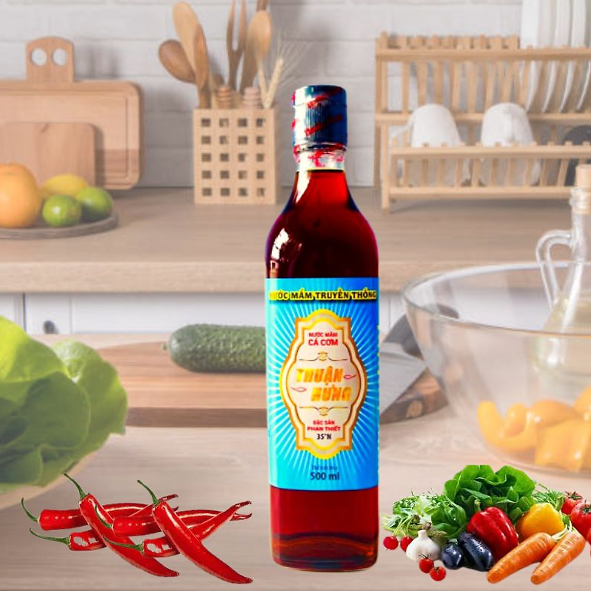 Hộp quà Nước Mắm Thuận Hưng 35 đạm (xanh)