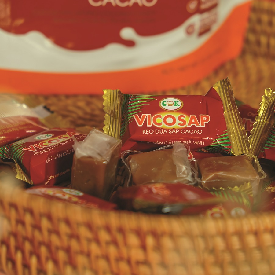 Kẹo Dừa Sáp Vicosap Vị Cacao [Túi 100g]