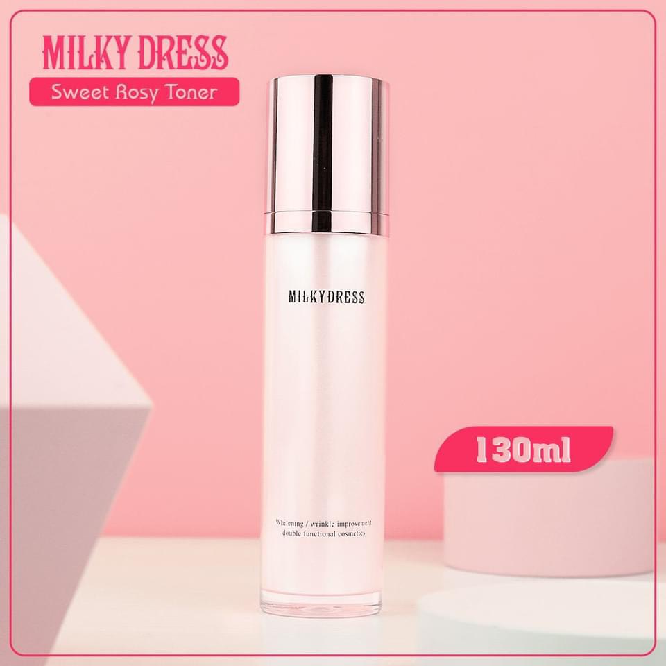 Milky Dress - Nước hoa hồng dưỡng trắng chống lão hoá - Sweet Rosy Toner- 130ml